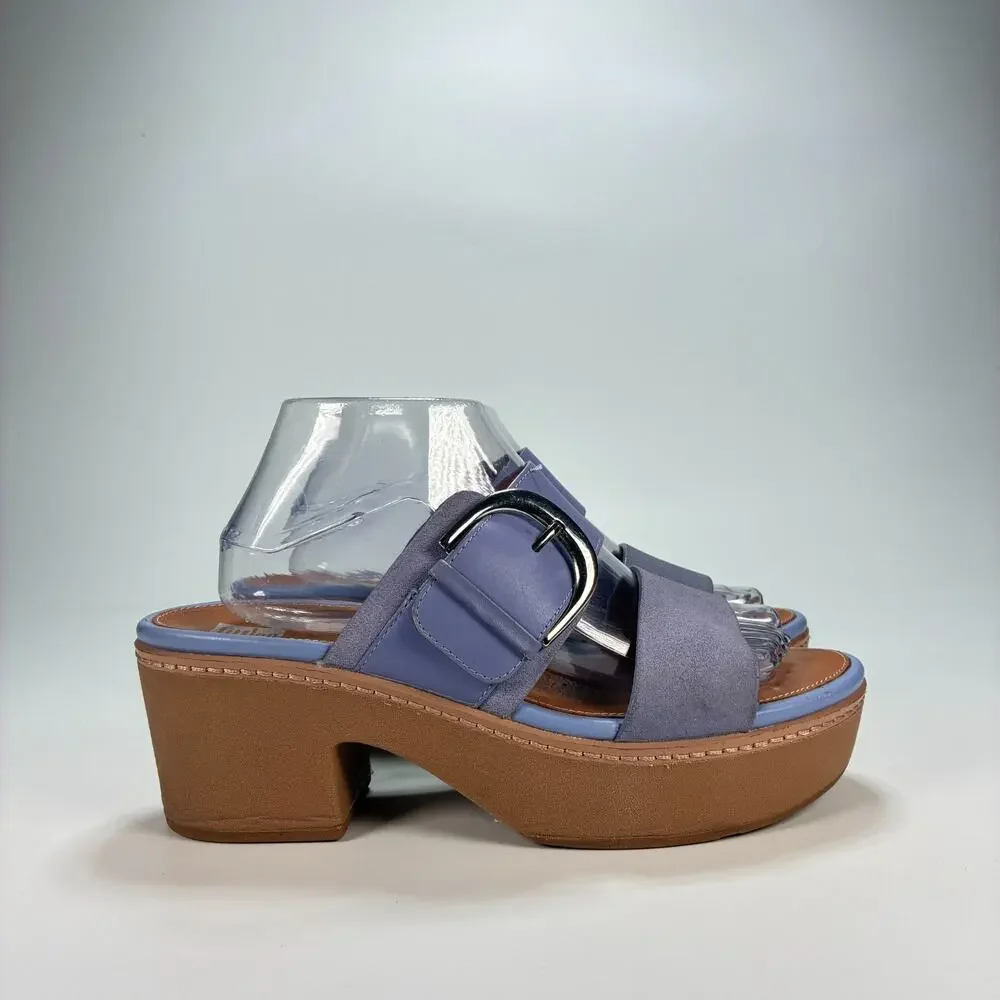 FitFlop Pilar Purple Adjustable Straps Chunky Platform Sandals Women’s Size 9 - Picture 1 of 10